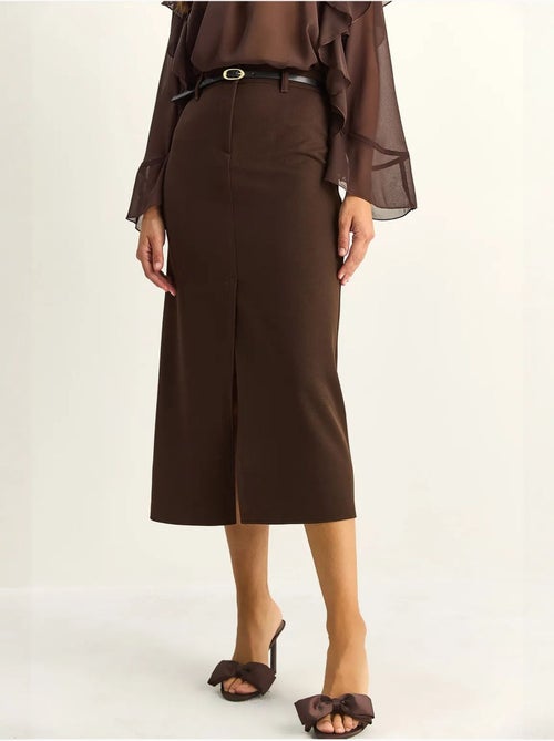 Midi kokerrok met hoge taille en split lucci - Kiabi Midi kokerrok met hoge taille en split lucci - Kiabi