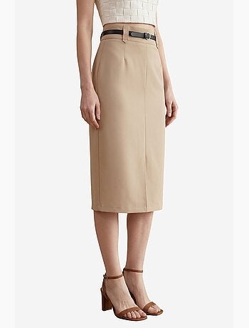 Midi kokerrok met hoge taille en split my fashion