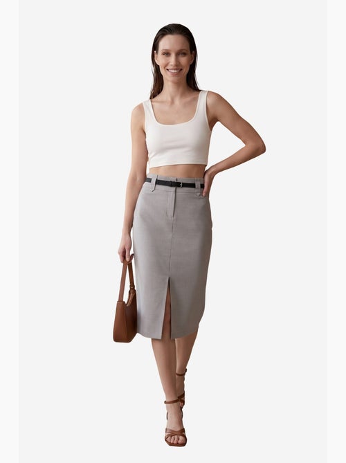 Midi kokerrok met hoge taille en split my fashion - Kiabi Midi kokerrok met hoge taille en split my fashion - Kiabi