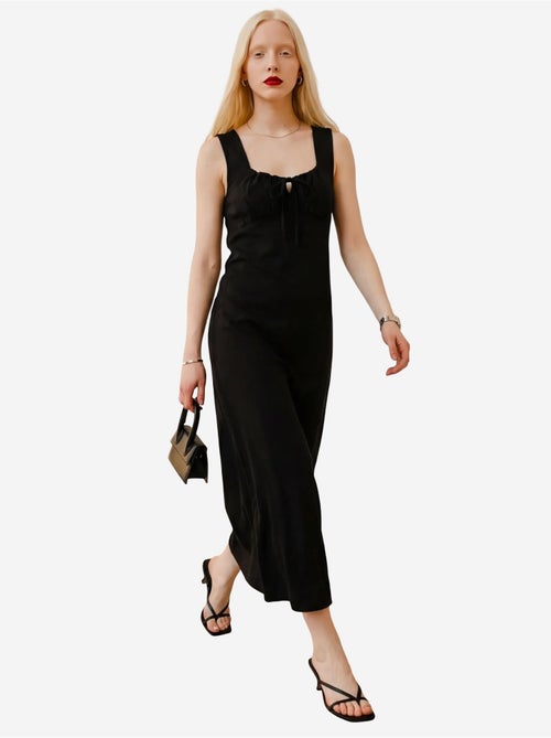 Midi-linnen jurk met strikdetail my fashion - Kiabi Midi-linnen jurk met strikdetail my fashion - Kiabi