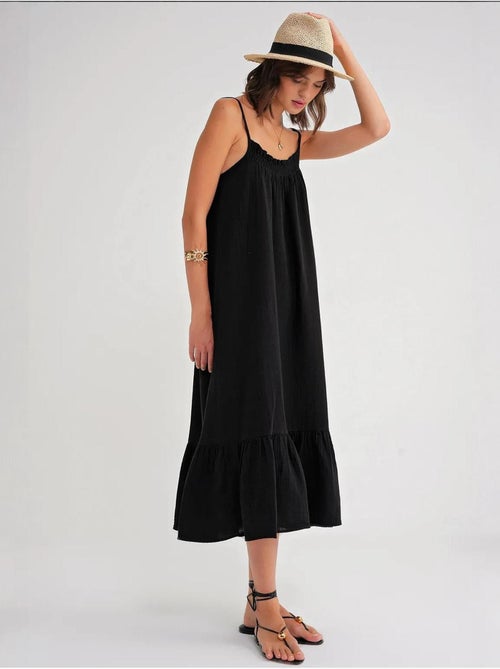 Midi mousseline jurk met ruchesdetail mixray - Kiabi Midi mousseline jurk met ruchesdetail mixray - Kiabi