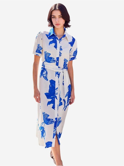 Midi overhemdjurk met zebraprint en ceintuur bdart - Kiabi Midi overhemdjurk met zebraprint en ceintuur bdart - Kiabi