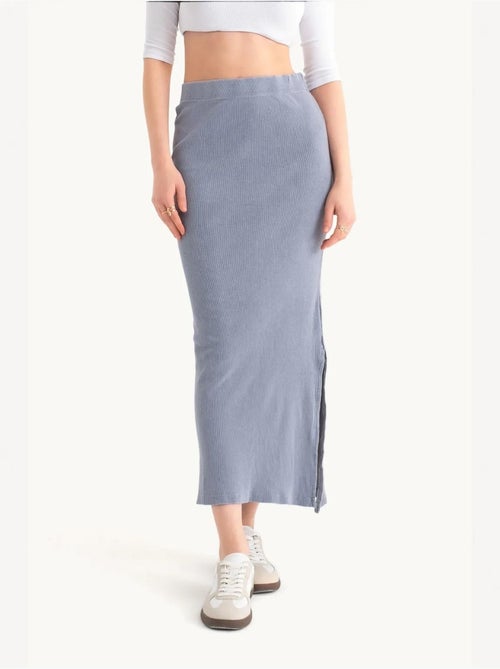 Midi-rok met elastische taille en gemiddelde taille hiccup - Kiabi Midi-rok met elastische taille en gemiddelde taille hiccup - Kiabi