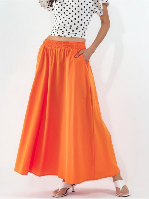Midi-rok met elastische taille en zakken busem - Kiabi Midi-rok met elastische taille en zakken busem - Kiabi
