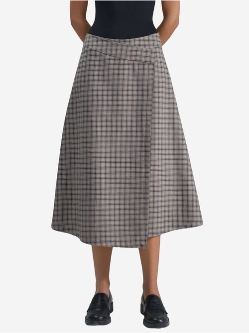 Midi-rok met hoge taille en ruitpatroon hiccup - Kiabi Midi-rok met hoge taille en ruitpatroon hiccup - Kiabi