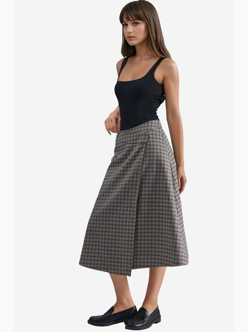 Midi-rok met hoge taille en ruitpatroon hiccup - Kiabi Midi-rok met hoge taille en ruitpatroon hiccup - Kiabi