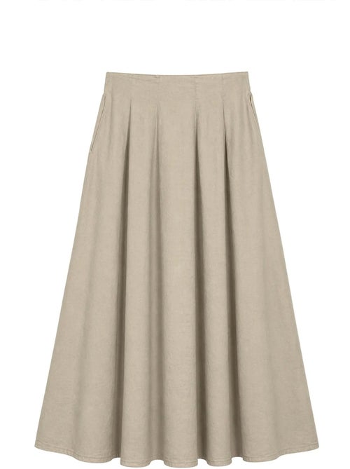 Midi-rok met hoge taille in a-lijn mixray - Kiabi Midi-rok met hoge taille in a-lijn mixray - Kiabi