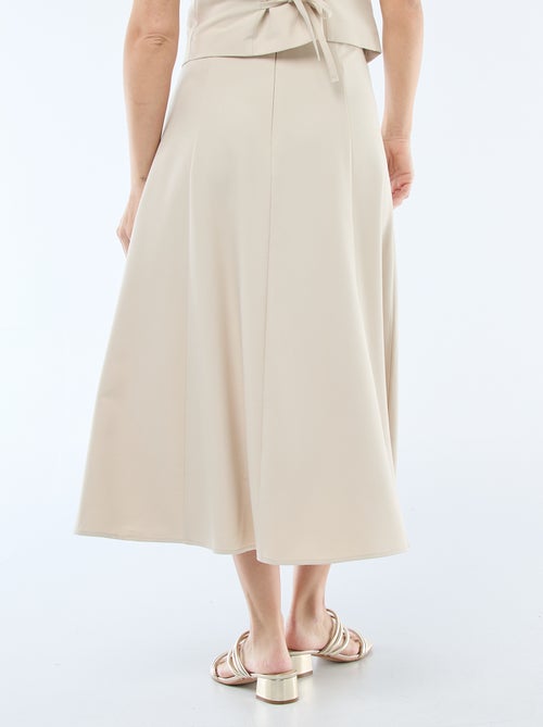 Midi rok met plooien en uitlopend model - Kiabi