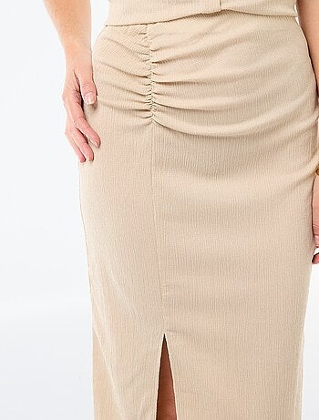 Midi rok van jerseytricot met textuur