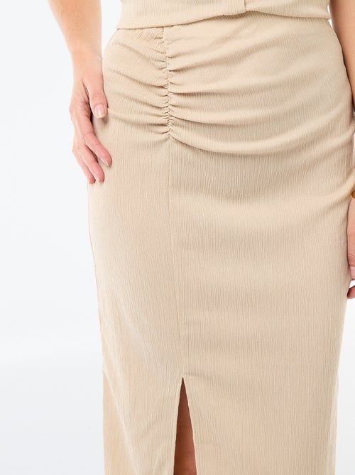 Midi rok van jerseytricot met textuur - Kiabi