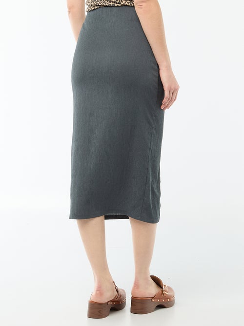 Midi rok van jerseytricot met textuur - Kiabi
