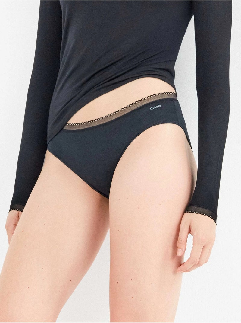 Midi-slip extra plat modal lenzing Zwart - Kiabi