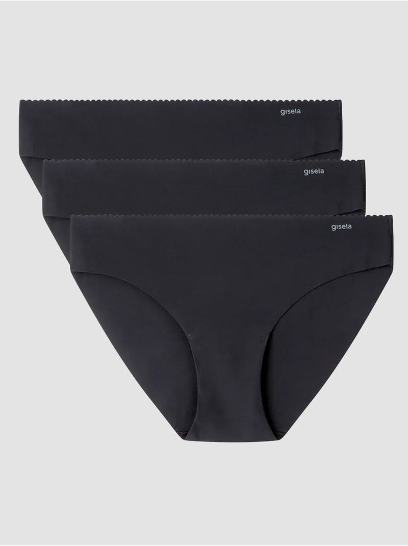 Midi slip onzichtbare microvezel stof Zwart - Kiabi