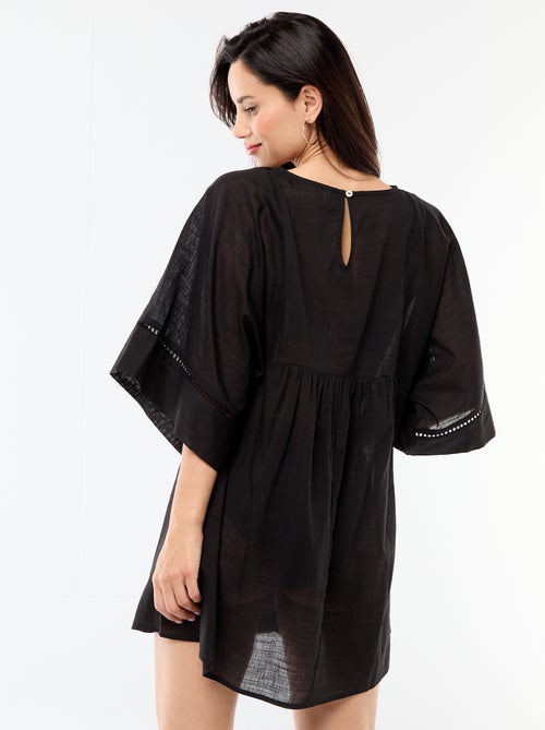 Midi strandjurk in effen kleur - Kiabi