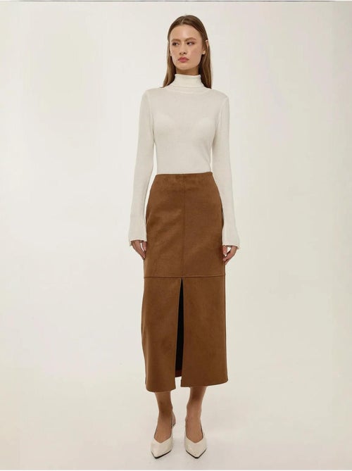 Midi suède rok met split - Kiabi Midi suède rok met split - Kiabi