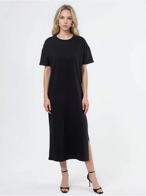 Midi t-shirt-jurk met ronde hals busem - Kiabi Midi t-shirt-jurk met ronde hals busem - Kiabi
