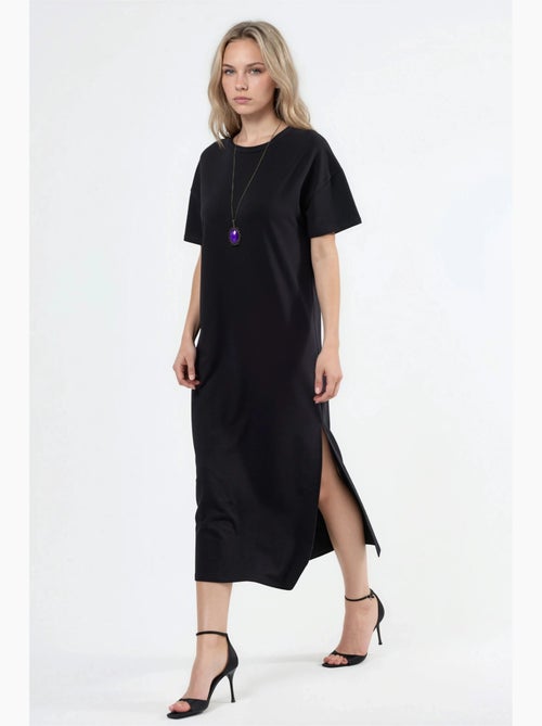 Midi t-shirt-jurk met ronde hals busem - Kiabi Midi t-shirt-jurk met ronde hals busem - Kiabi