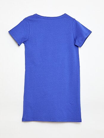 Midi T-shirtjurk met decoratieve knoop vooraan