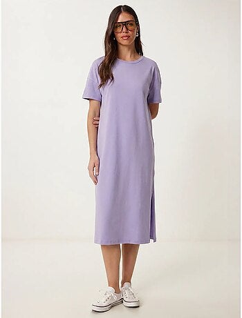 Midi t-shirtjurk van katoen met ronde hals istanbul