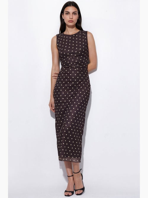 Midi tule jurk met polkadots en ronde hals hiccup - Kiabi Midi tule jurk met polkadots en ronde hals hiccup - Kiabi