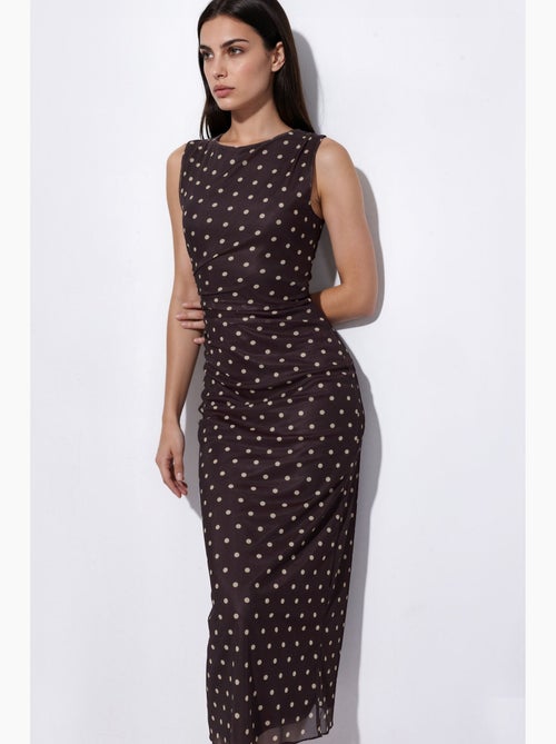 Midi tule jurk met polkadots en ronde hals hiccup - Kiabi Midi tule jurk met polkadots en ronde hals hiccup - Kiabi