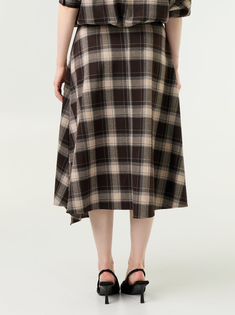 Midirok met ruitmotief Bruin - Kiabi