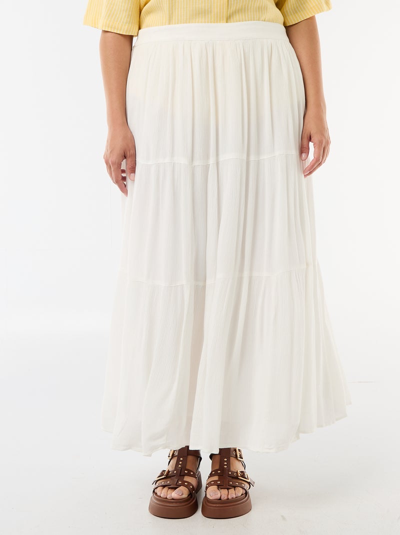 Midirok van crêpestof Wit - Kiabi