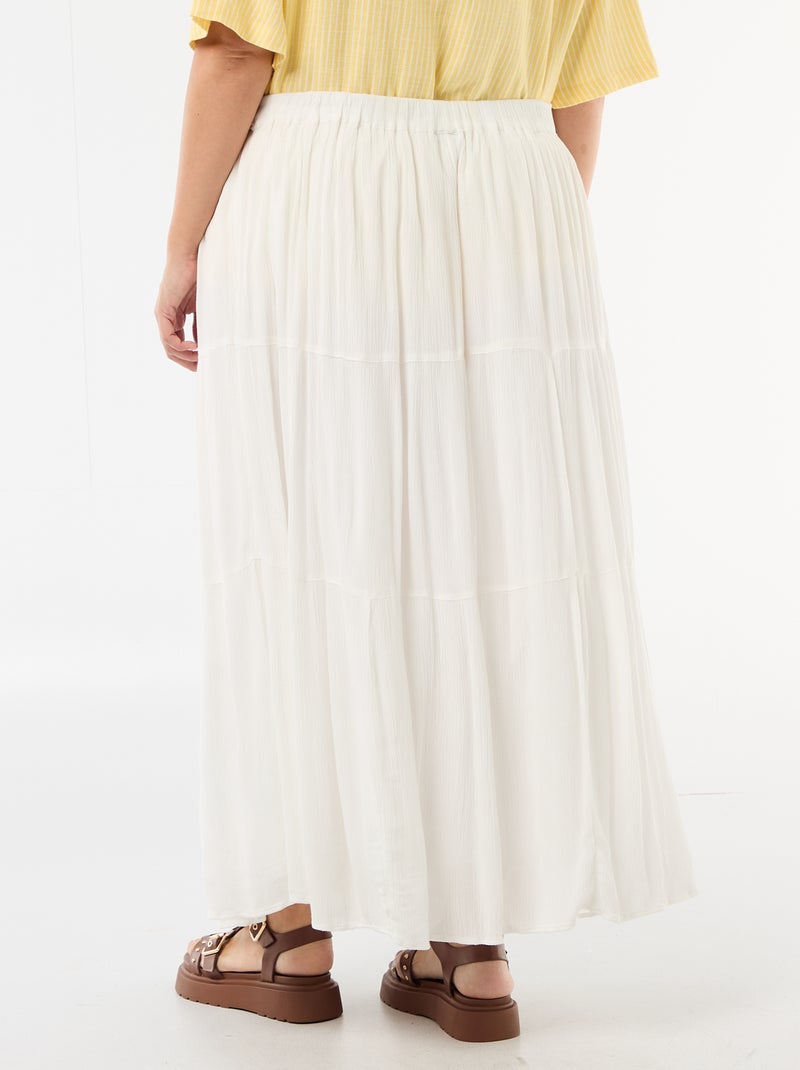 Midirok van crêpestof Wit - Kiabi