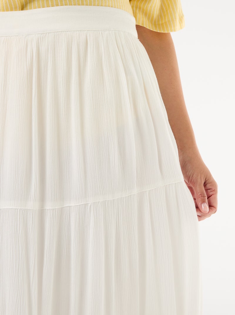 Midirok van crêpestof Wit - Kiabi