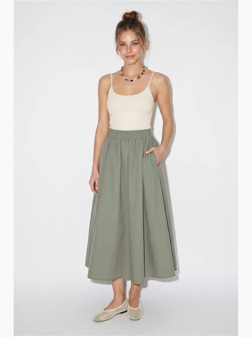 Midirok van katoenen poplin met hoge taille lucci - Kiabi Midirok van katoenen poplin met hoge taille lucci - Kiabi