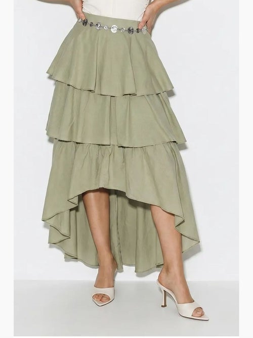 Midirok van katoenpopeline met hoge taille lucci - Kiabi Midirok van katoenpopeline met hoge taille lucci - Kiabi