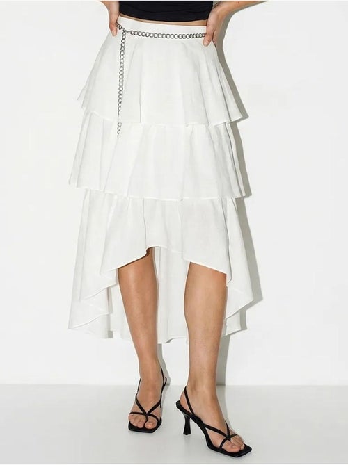 Midirok van katoenpopeline met hoge taille lucci - Kiabi Midirok van katoenpopeline met hoge taille lucci - Kiabi