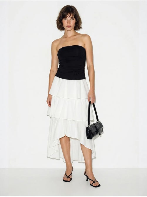 Midirok van katoenpopeline met hoge taille lucci - Kiabi Midirok van katoenpopeline met hoge taille lucci - Kiabi