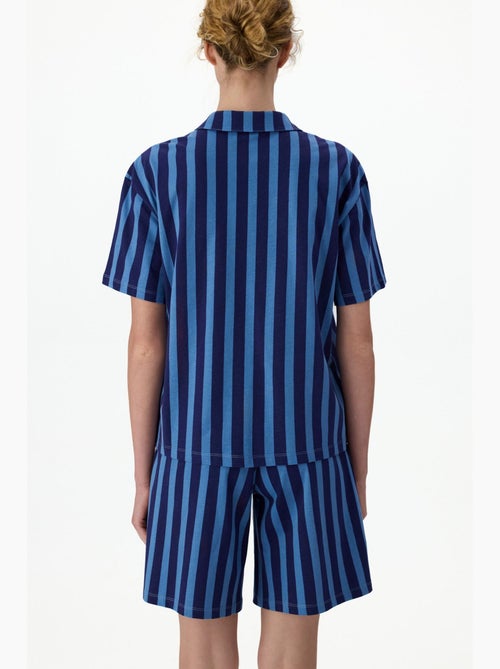 Midnight gestreepte pyjamaset met kortemouwenhemd en short penti - Kiabi Midnight gestreepte pyjamaset met kortemouwenhemd en short penti - Kiabi