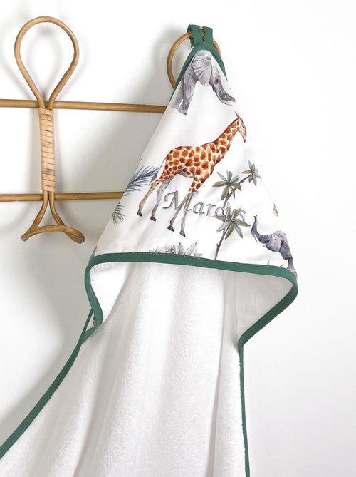 Mijn eerste badcape van katoen en bamboe, safari | sevira kids - Kiabi Mijn eerste badcape van katoen en bamboe, safari | sevira kids - Kiabi