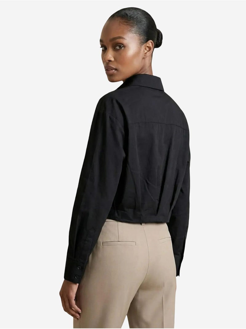 Mijn mode casual crop top met knoopjes my fashion Zwart - Kiabi