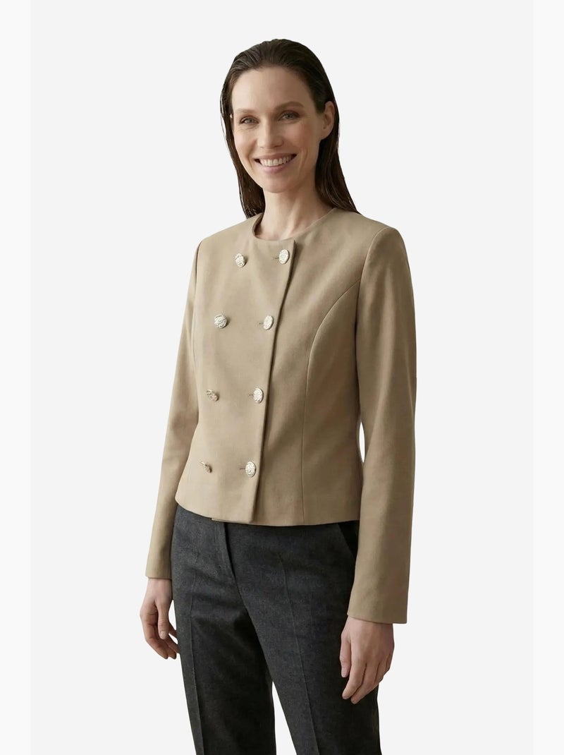 Mijn mode getailleerd kort jasje van tweed met knoopjes my fashion Camel - Kiabi