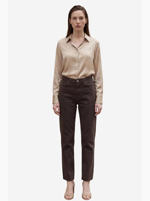 Mijn mode hoge taille, enkellange, rechte pijpen, spijkerbroek met zakken my fashion - Kiabi