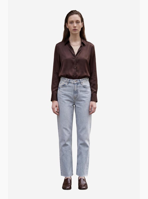 Mijn mode hoge taille, enkellange, rechte pijpen, spijkerbroek met zakken my fashion - Kiabi