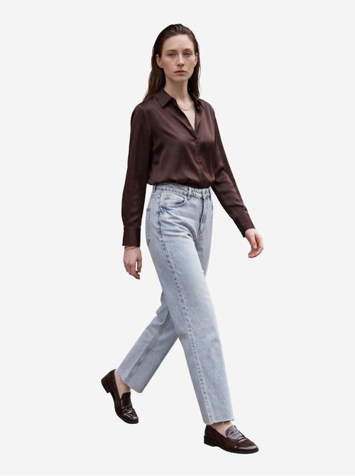 Mijn mode hoge taille, enkellange, rechte pijpen, spijkerbroek met zakken my fashion - Kiabi