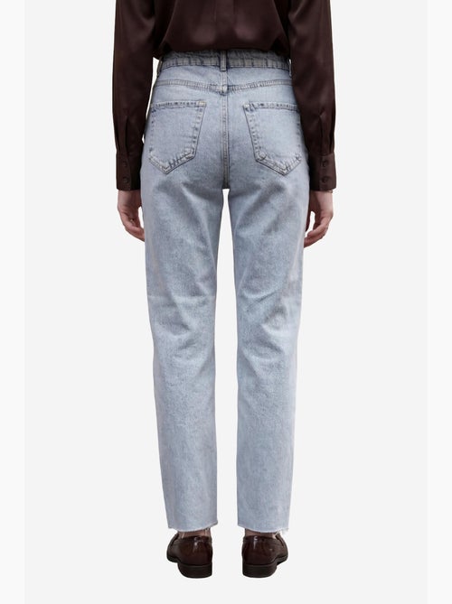 Mijn mode hoge taille, enkellange, rechte pijpen, spijkerbroek met zakken my fashion - Kiabi