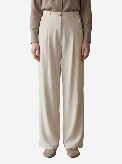Mijn mode hoge taille geplooide wijde pijpen broek my fashion - Kiabi Mijn mode hoge taille geplooide wijde pijpen broek my fashion - Kiabi