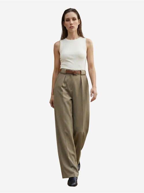 Mijn mode hoge taille geplooide wijde pijpen broek my fashion - Kiabi Mijn mode hoge taille geplooide wijde pijpen broek my fashion - Kiabi