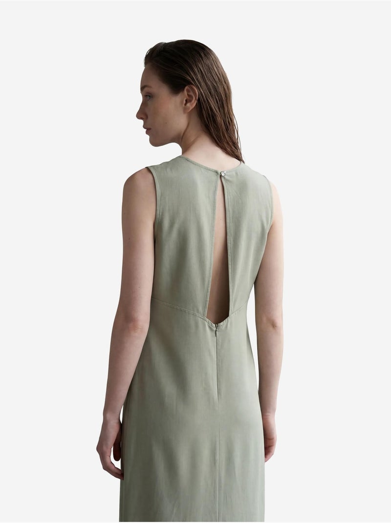 Mijn mode mouwloze maxi-jurk met u-kraag en uitsnijdingen my fashion Pastelgroen - Kiabi