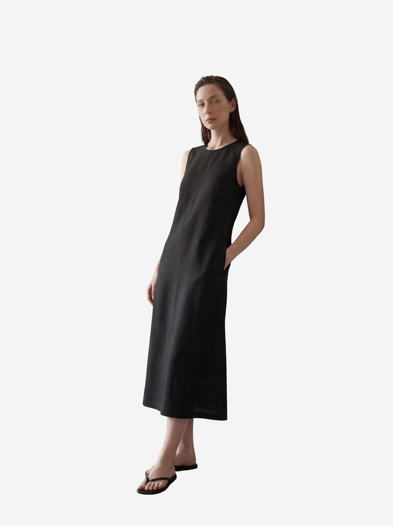 Mijn mode mouwloze maxi-jurk met u-kraag en uitsnijdingen my fashion Zwart - Kiabi