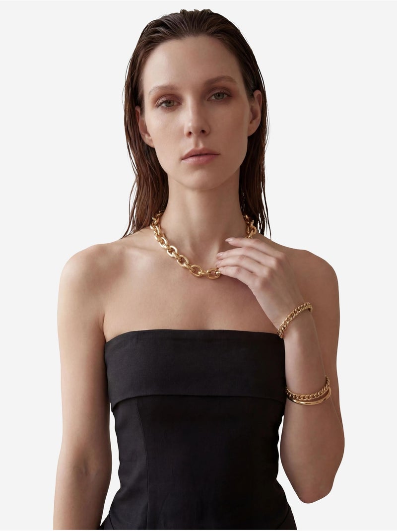 Mijn mode strapless maxi-jurk met riem my fashion Zwart - Kiabi
