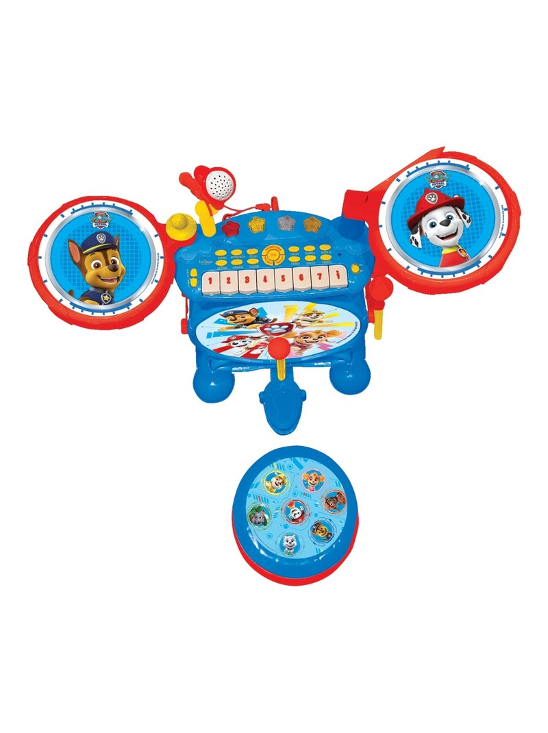 Mijn rockband paw patrol compleet elektronische lichtgevende drumset met kruk Blauw - Kiabi