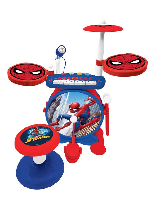 Mijn rockband spider-man compleet elektronische lichtgevende drumset met kruk - Kiabi Mijn rockband spider-man compleet elektronische lichtgevende drumset met kruk - Kiabi