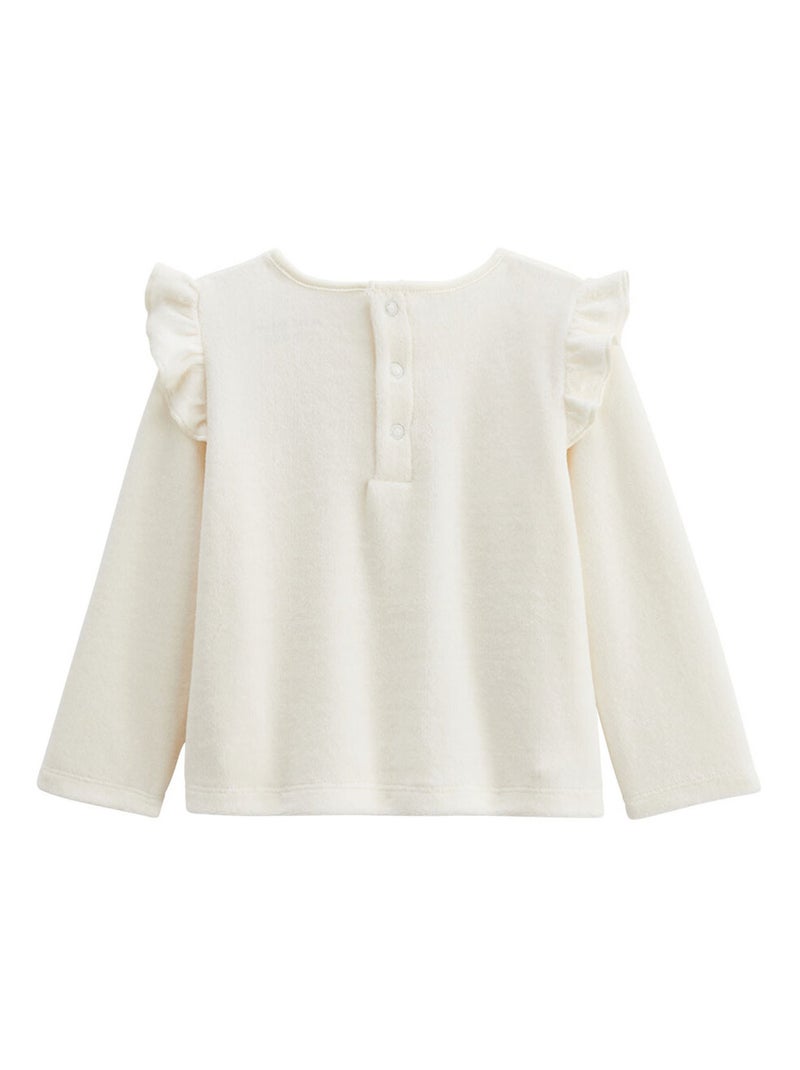 Mila tweedelige velours pyjama voor kinderen Ecru - Kiabi