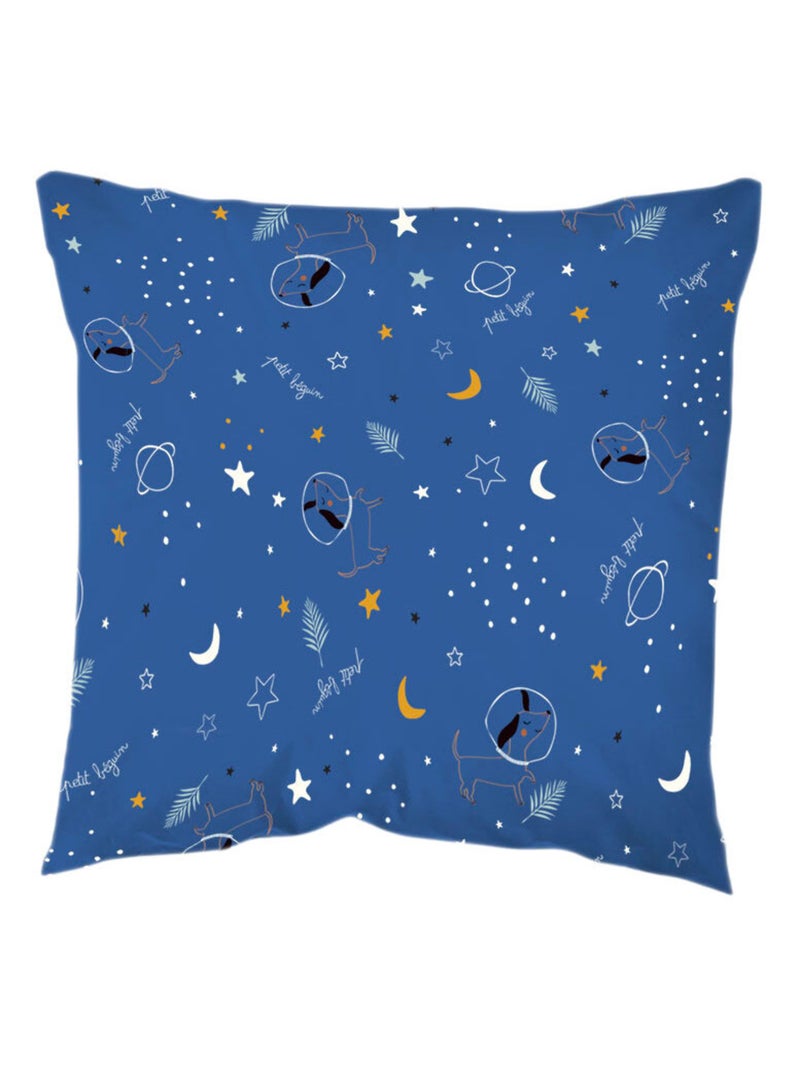 Milo kinderdekbedovertrek + kussensloop Blauw - Kiabi